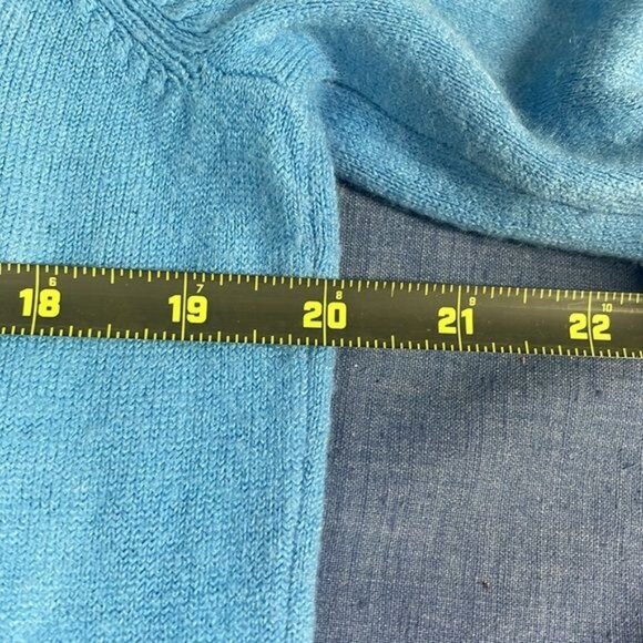 Vintage-Inspired Blue‎ Knit Cowl Neck Pullover Sweater - Picture 9 of 10